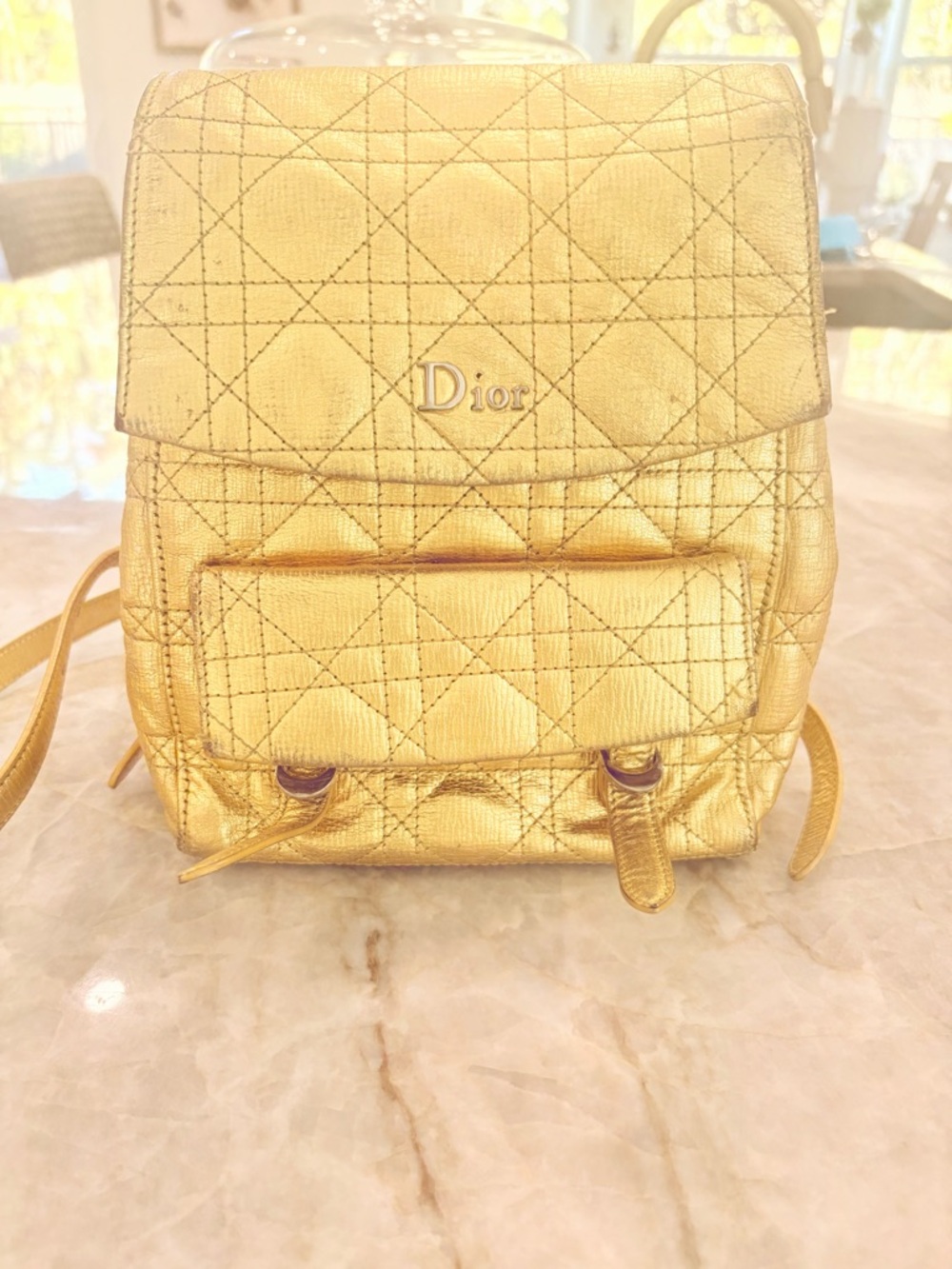 Dior Metallic Gold Quilted Bag - Picture 3 of 10